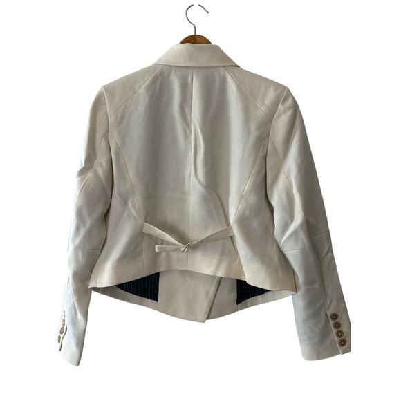 Free People NWT Betty Solid Cropped Blazer in Ecru Size Medium - Picture 4 of 11